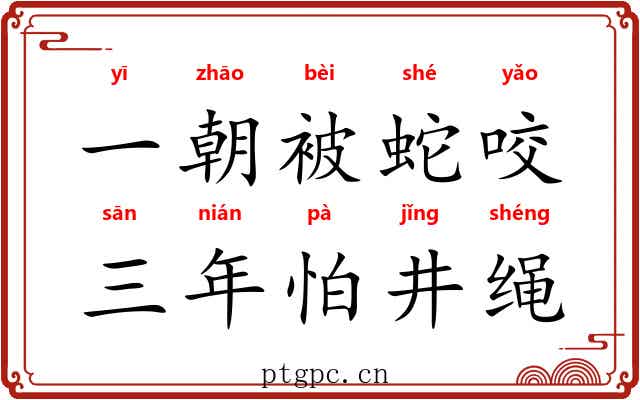 一朝被蛇咬，三年怕井绳