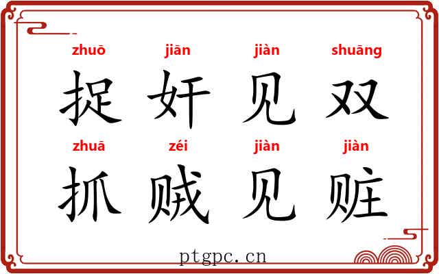 捉奸见双，抓贼见赃