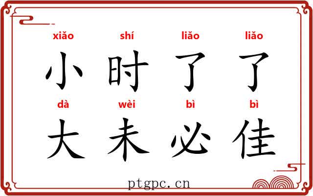 小时了了，大未必佳