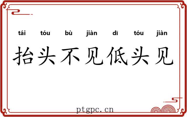 抬头不见低头见