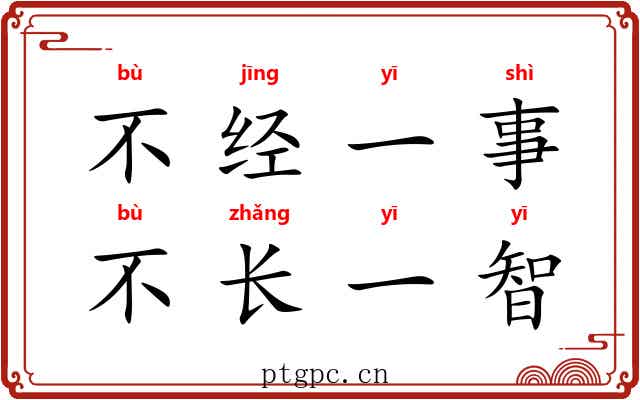 不经一事，不长一智