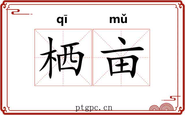 栖亩