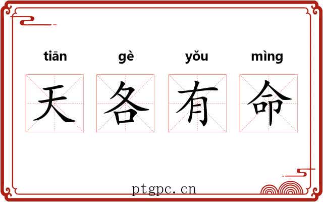 天各有命 天各有命