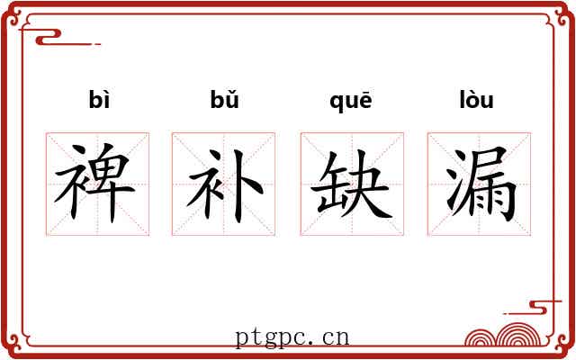裨补缺漏 裨补缺漏