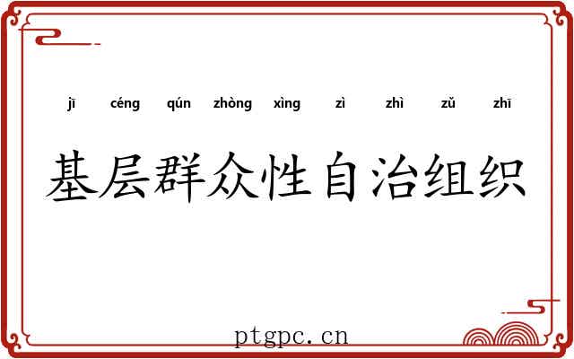 基层群众性自治组织 基层群众性自治组织