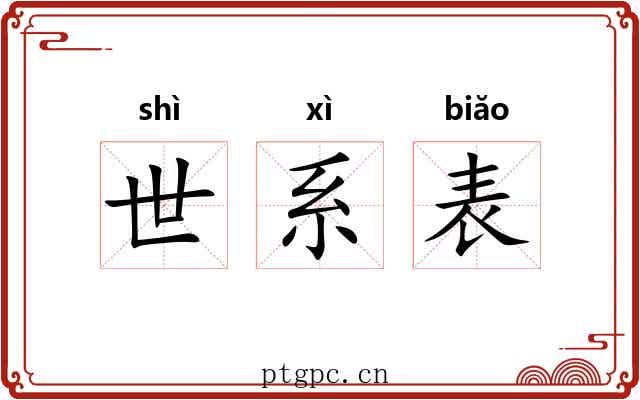 世系表 世系表