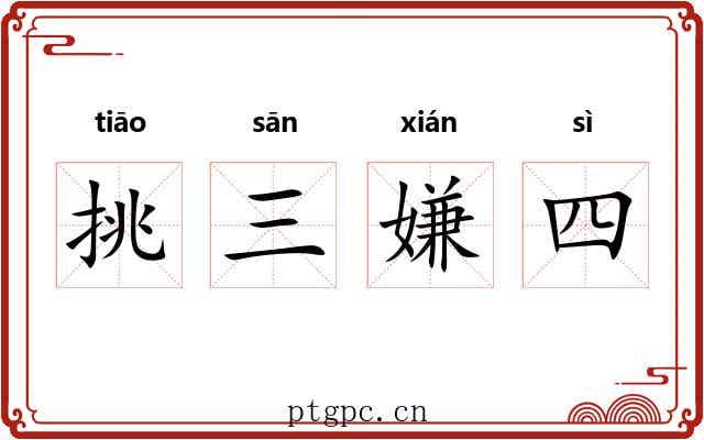 挑三嫌四