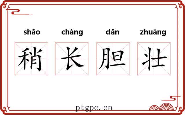 稍长胆壮