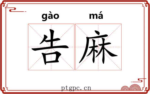 告麻