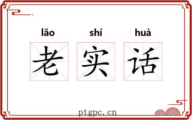 老实话 老实话